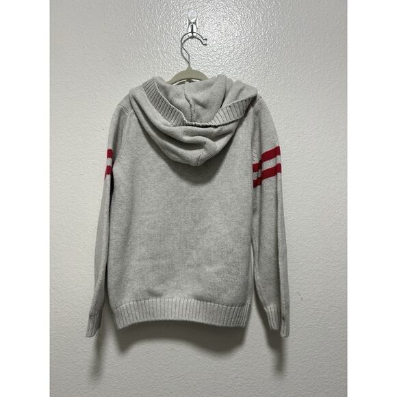 Janie And Jack Gray Hooded Sweater With Red Stripe - Picture 3 of 4